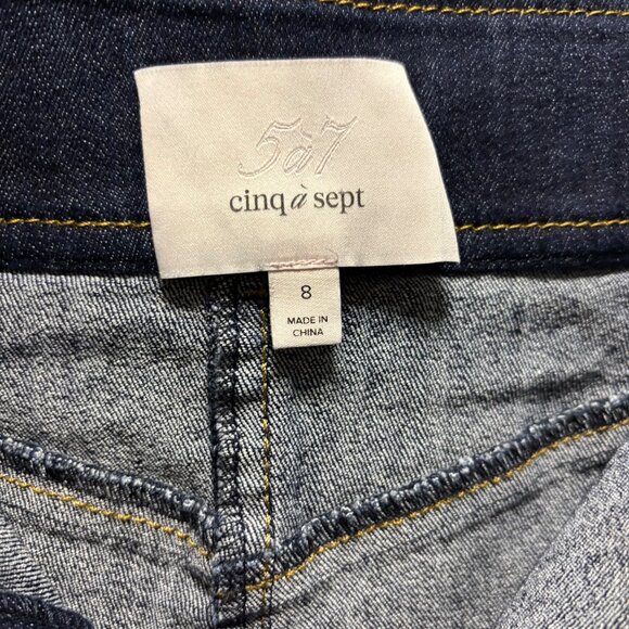 Cinq À Sept Womens Denim High Waist Zip Front Shorts Size 8 - Picture 5 of 6